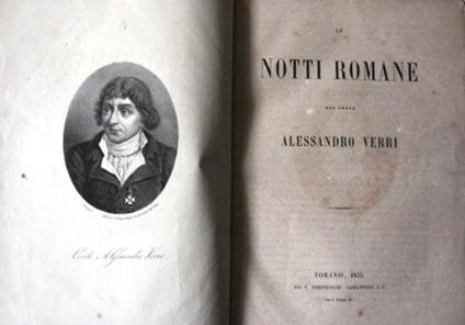 Le notti romane - Alessandro Verri - copertina
