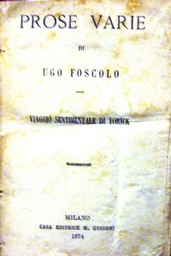 Prose varie - Ugo Foscolo - copertina