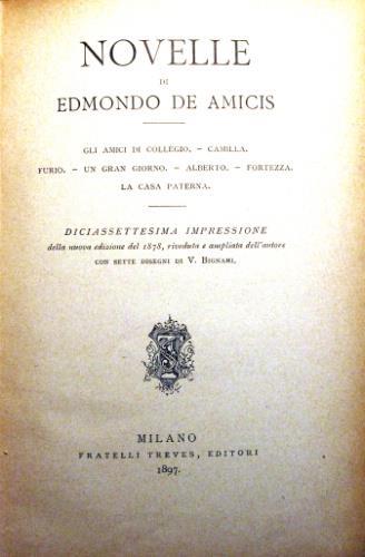 Novelle - Edmondo De Amicis - copertina