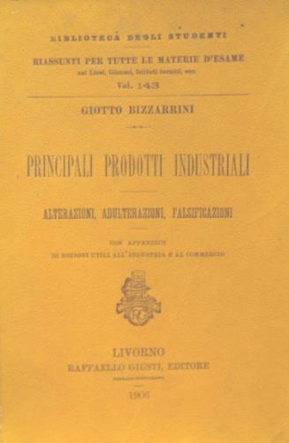 Principali prodotti industriali - Giotto Bizzarrini - copertina