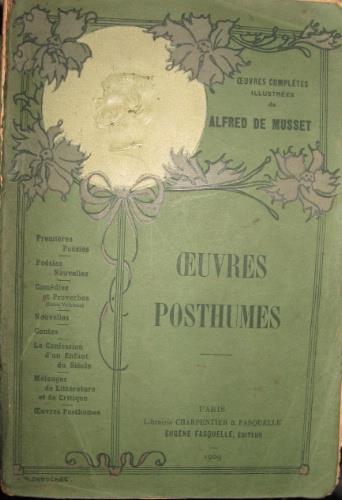 Oeuvres posthumes - Alfred de Musset - copertina