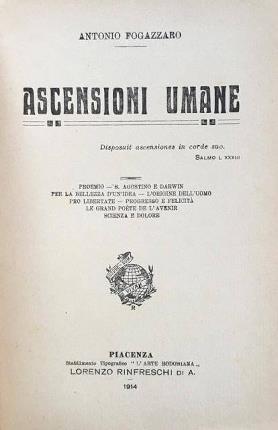 Ascensioni umane - Antonio Fogazzaro - copertina