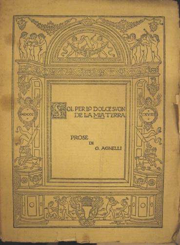 Sol per lo dolce suon de la mia terra - Giuseppe Agnelli - copertina