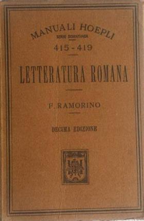 Letteratura romana - Felice Ramorino - copertina