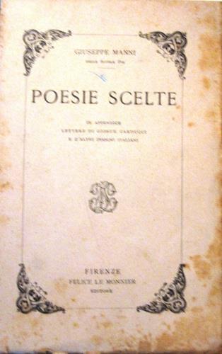 Poesie scelte - Giuseppe Manni - copertina