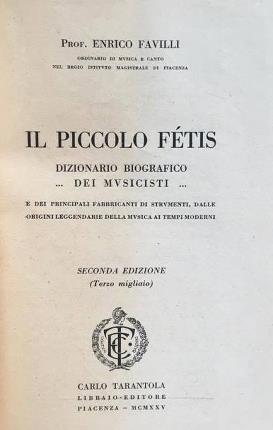 Il piccolo Fétis. Dizionario biografico dei musicisti - Enrico Favilli - copertina