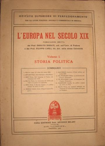 L' Europa nel secolo XIX - copertina