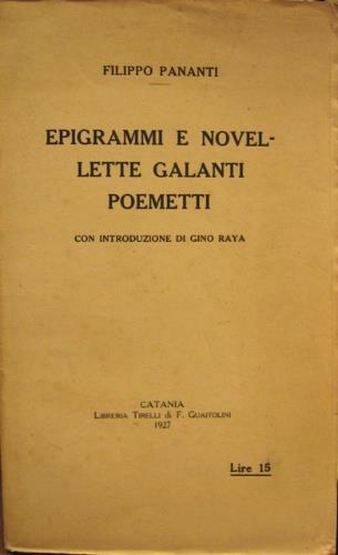 Epigrammi e novellette galanti poemetti - Filippo Pananti - copertina