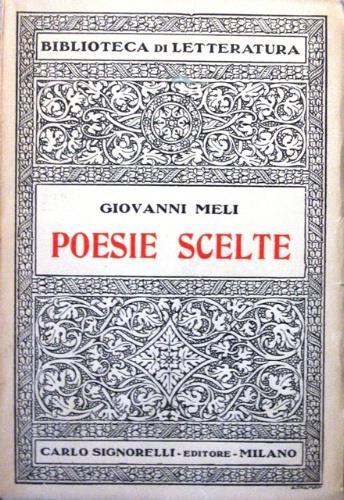 Poesie scelte - Giovanni Meli - copertina