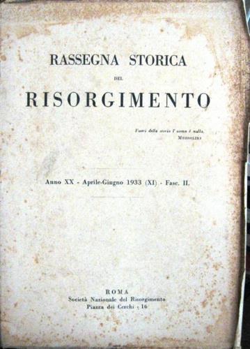 Rassegna storica del Risorgimento - copertina