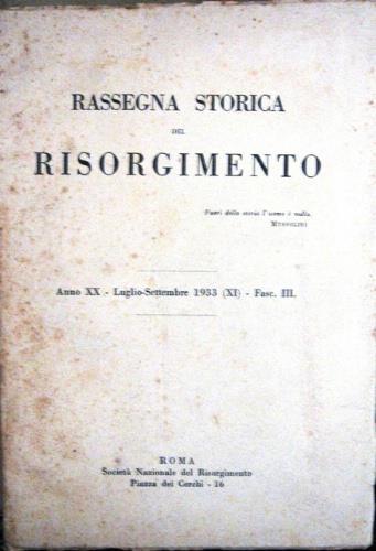 Rassegna storica del Risorgimento - copertina