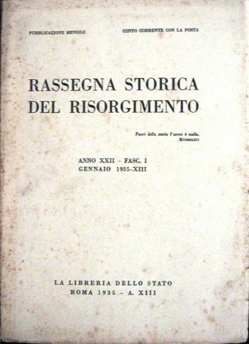Rassegna storica del Risorgimento - copertina