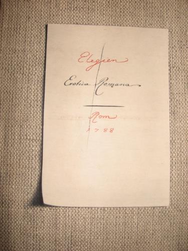 Elegien - Johann Wolfgang Goethe - copertina
