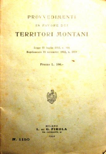 Provvedimenti in favore dei territori montani - copertina