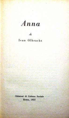 Anna - Ivan Olbracht - copertina
