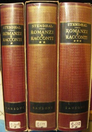 Romanzi e racconti - Stendhal - copertina