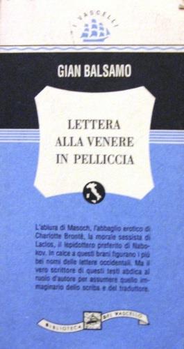 Lettera alla venere in pelliccia - Gian Balsamo - copertina