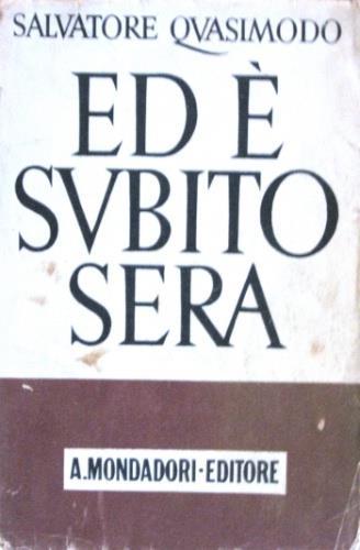 Ed è subito sera - Salvatore Quasimodo - copertina