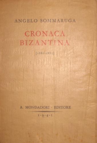Cronaca bizantina - Angelo Sommaruga - copertina