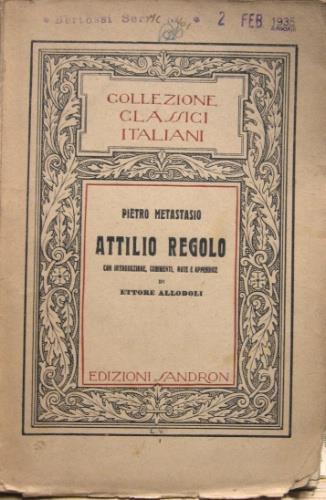 Attilio Regolo - Pietro Metastasio - copertina