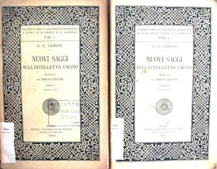 Nuovi saggi sull'intelletto umano - Gottfried W. Leibniz - copertina