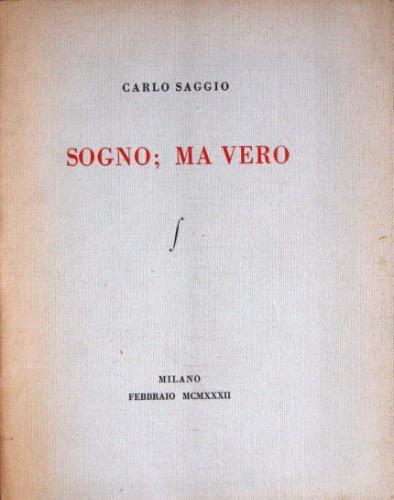 Sogno ma vero - Carlo Saggio - copertina