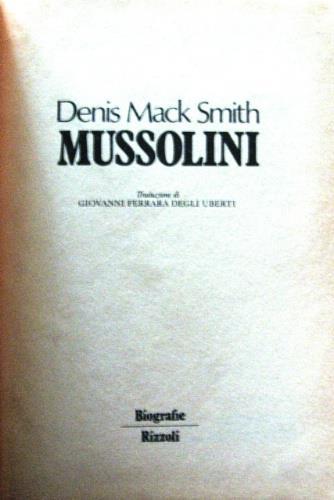 Mussolini - Denis Mack Smith - copertina