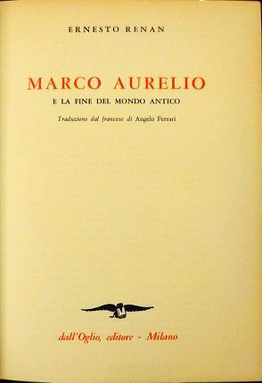 Marco Aurelio e la fine del mondo antico - Ernest Renan - copertina