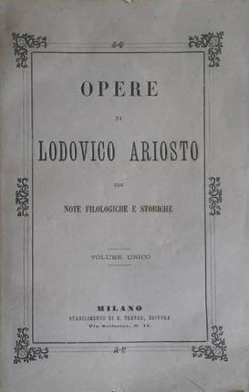 Opere - Ludovico Ariosto - copertina