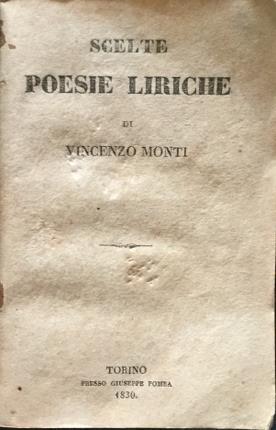 Scelte poesie liriche - Vincenzo Monti - copertina