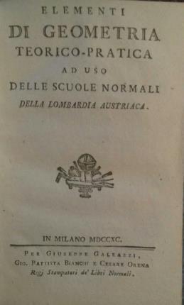 Elementi di geometria teorico-pratica ad uso delle scuole normali della Lombardia austriaca - copertina
