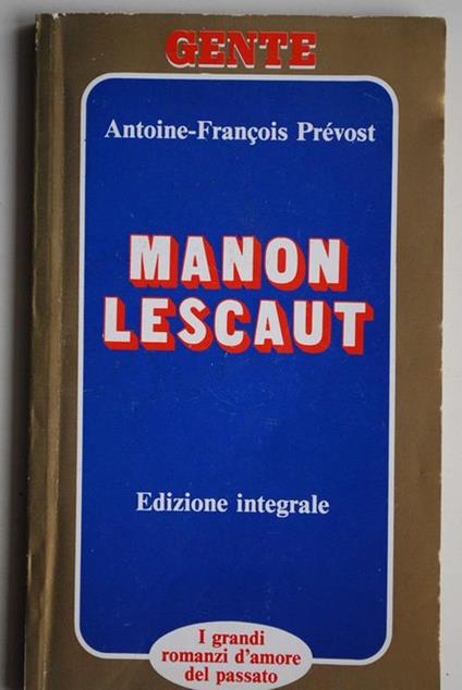 Manon Lescaut - Antoine-François Prévost - copertina