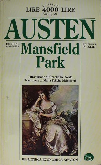 Mansfield Park - Jane Austen - copertina