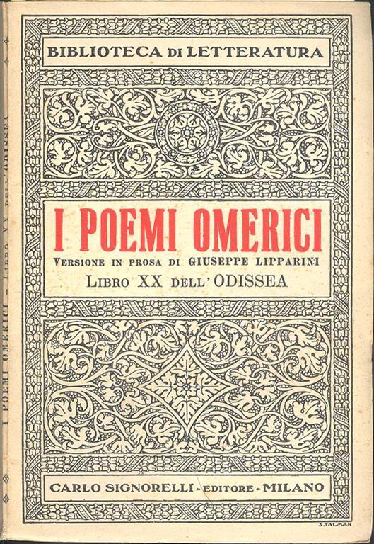 I poemi omerici. Libro XX dell'Odissea - Prima della strage dei Proci - Omero - copertina