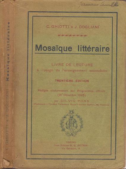 Mosaique littéraire - copertina