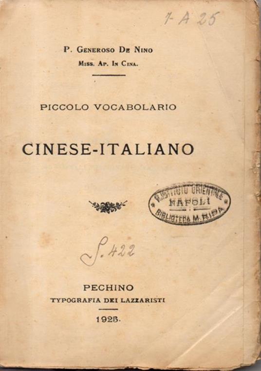 Piccolo vocabolario Cinese-Italiano - copertina
