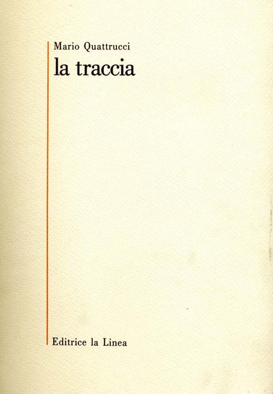 La Traccia - Mario Quattrucci - copertina