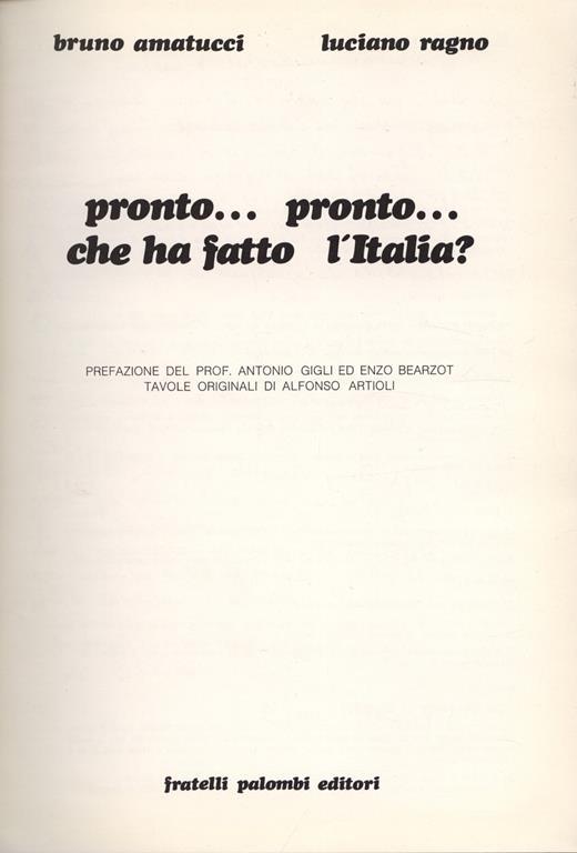 Prontprontoche ha fatto l' Italia? - Bruno Amatucci - copertina
