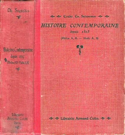 Histoire Contemporaine Depuis 1815 - C. Seignobos - copertina