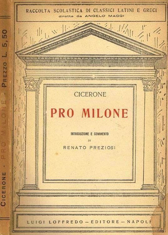 Pro Milone - M. Tullio Cicerone - copertina