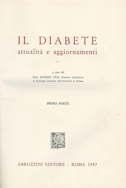 Il Diabete. Attualità E Aggiornamenti - copertina