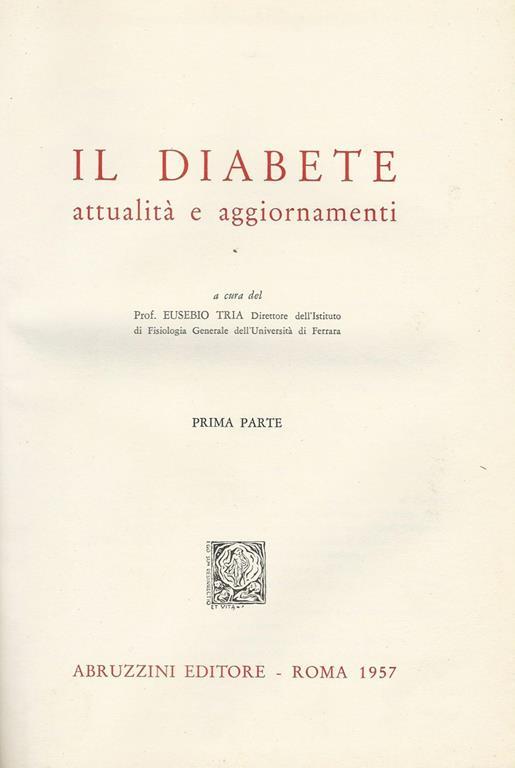 Il Diabete. Attualità E Aggiornamenti - copertina
