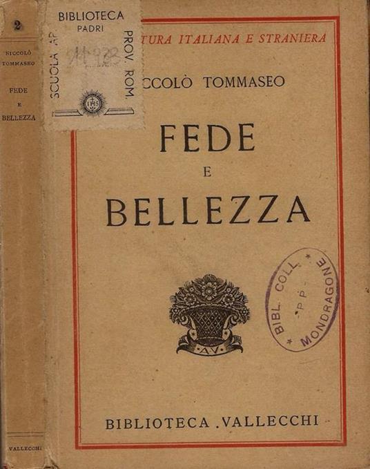 Fede e bellezza - Niccolò Tommaseo - copertina