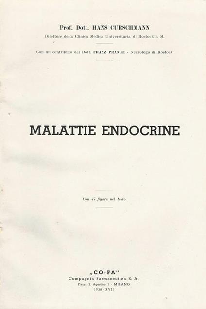 Malattie Endocrine - Hans Curschmann - copertina