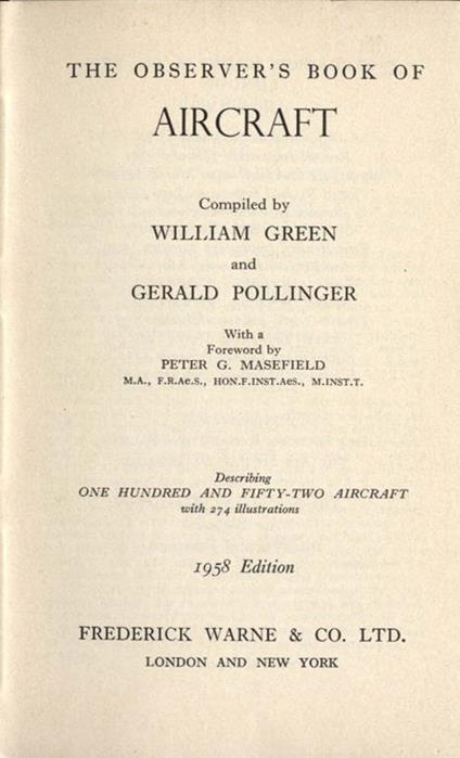 The observer' s book of aircraft - William H. Green - copertina
