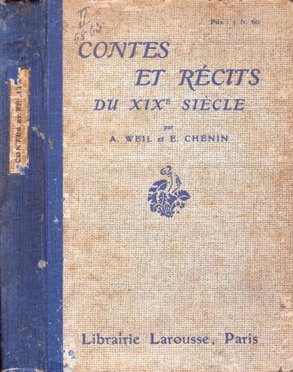 Contes Et Recits Du Xix Siecle - Eric Weil - copertina