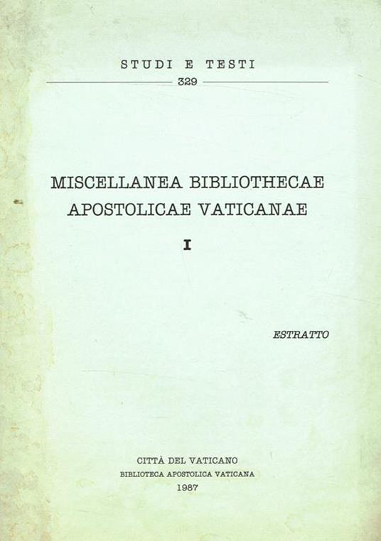 Miscellanea Bibliothecae Apostolicae Vaticanae - copertina