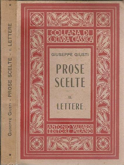 Prose Scelte - Giuseppe Giusti - copertina