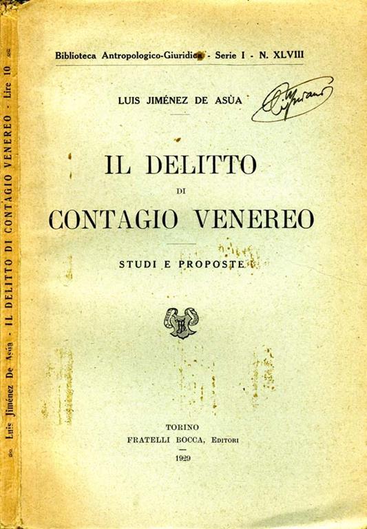 Il Delitto Di Contagio Venereo. Studi E Proposte - copertina