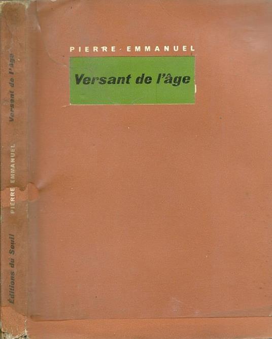Versant De L'Age - copertina